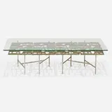 Don Drumm, Coffee table, c. 1965, cast aluminum, chrome-plated steel, glass