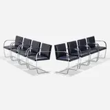 Brno chairs, set of eight by Ludwig Mies van der Rohe, chrome-plated steel, leather, sold Sep 2022