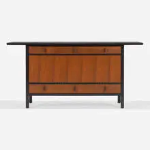 Edward Wormley, Cabinet, c. 1960, lacquered wood, walnut, brass