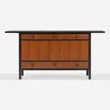 Edward Wormley, Cabinet, c. 1960, lacquered wood, walnut, brass
