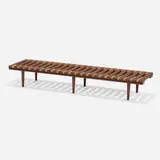 John Keal, Bench, c. 1955, stained mahogany, bleached mahogany
