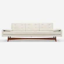 Adrian Pearsall, Sofa, model 2408-S, c. 1965, walnut, upholstery