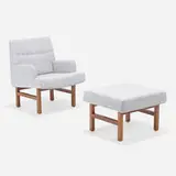 George Kasparian, Lounge chair and ottoman, 1969, walnut, upholstery