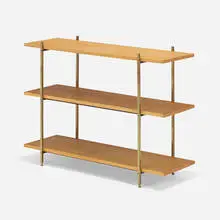 Milo Baughman, Bookcase, c. 1954, maple, brass