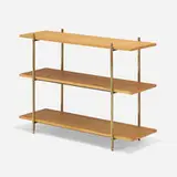 Milo Baughman, Bookcase, c. 1954, maple, brass