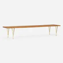 Hugh Acton, Bench, 1954, walnut, brass