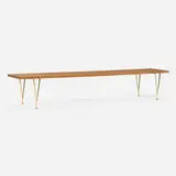 Hugh Acton, Bench, 1954, walnut, brass