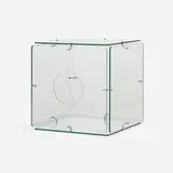 Gerald McCabe, Cube table, 1964, tempered glass, chrome-plated steel