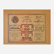 Charles and Ray Eames, Day of the Dead title panel, 1957, relief print