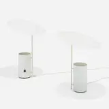 Half Nelson table lamps, pair by George Nelson & Associates, enameled aluminum, sold Sep 2022