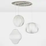 Bubble lamp display by George Nelson & Associates, sprayed fiberglass over metal frame, chrome-plated steel, lacquered Masonite, sold Sep 2022
