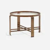 Wolfgang Hoffmann, Coffee table, c. 1930, copper-plated steel, glass