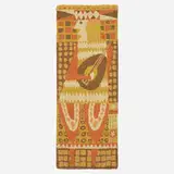 Minstrel tapestry by Evelyn Ackerman, 1959, hand-knotted wool, sold Sep 2022
