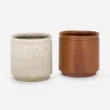 Planters, pair by David Cressey, c. 1960, glazed stoneware, sold Sep 2022