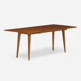 Flip-top table by Edward Wormley, c. 1949, walnut, sold Sep 2022
