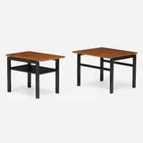 Edward Wormley, Occasional tables, set of two, c. 1950, lacquered wood, mahogany