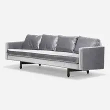 Edward Wormley, Sofa, model 495, c. 1955, velvet upholstery, mahogany