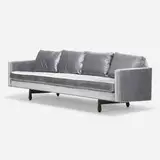 Sofa, model 495 by Edward Wormley, c. 1955, velvet upholstery, mahogany, sold Sep 2022