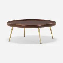 Coffee table, model 1784 by T. H. Robsjohn-Gibbings, c.1955, walnut, brass, sold Sep 2022