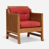 Frank Lloyd Wright, Dana lounge chair, oak, upholstery