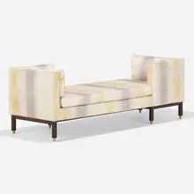Edward Wormley, Tête-à-tête, model 5944, 1959, upholstery, mahogany, brass