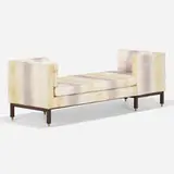 Tête-à-tête, model 5944 by Edward Wormley, 1959, upholstery, mahogany, brass, sold Sep 2022