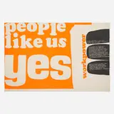 people like us yes by Corita Kent, 1965, screenprint on paper, sold Jul 2022