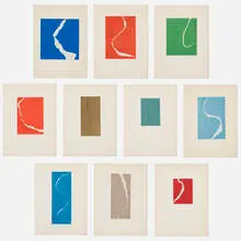 Leon Polk Smith, Torn Drawings portfolio, 1965, color lithographs mounted to paper