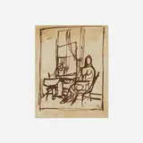 Franz Kline, Seated Figure (Study for Elizabeth), 1945, ink on paper