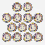 Roy Lichtenstein, Paper plates, set of thirteen, 1969, screenprint in colors on paper plate