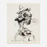 Kurt Seligmann, Untitled (Surrealist Head), 1958, ink on paper