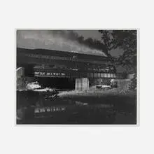 Train No. 2 on Bridge 425 (Back View), Arcadia, Virginia by O. Winston Link, 1956, vintage gelatin silver print, sold Jul 2022