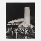 O. Winston Link, Norvel Ryan and His Son Herd Cows as Train No. 3 Passes, Shawsville, Virginia, gelatin silver print