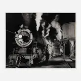 O. Winston Link, Locomotive 104 Taking Water, Bristol Roundhouse, Bristol, Virginia, gelatin silver print