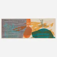 opposite side by Corita Kent, 1961, screenprint in colors, sold Jul 2022