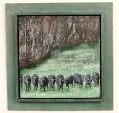 John Borden Evans, Little Velvety Cows, 1994, Acrylic on canvas