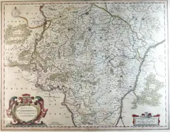 Henricus Hondius, MAP: Ducatus Lutzenburgensis Nova et accurata Descriptio, circa 1641, Copper engraving, printed on paper