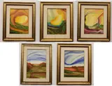 Five Works: Landscapes by Continental Mid Century Artist, 1981, Five oil on canvas artworks, offered Apr 2024