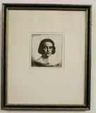 Gerald Brockhurst, Pepita, Black and white etching. - Plae size: 4 1/2 in. x 4 1/4 in