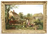On a Surrey Farm by English School, Oil on board, sold Apr 2024