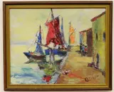 Continental School, Sailing Vessels, Oil on board