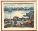 Continental School, View of Istanbul from the East, Oil on board