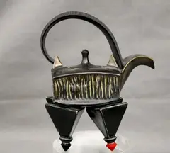 Donald E. Frith, Untitled, Mixed media ornamental square teapot with lift cover