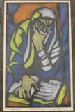 Irving Amen, Prophet, Woodcut with colors. "Artist Proof." Pencil signed and titled at base