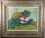 Still life with Apples by American School, Oil on board, sold Jun 2024