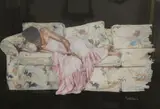 Kenneth D. Mann, Lady on a Sofa, Pencil signed, titled, and numbered at base