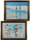 Andre Gisson, A Pair of Framed Watercolors, Sight: 6.5 x 8.5 inches Watercolor on paper