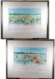 Andre Gisson, A Pair of Framed Watercolors, Sight: 8.5 x 11 inches Watercolor on paper