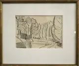Oscar Florianus Bluemner, North Newark Canal, Charcoal on cream color paper