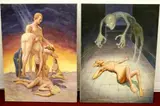 Alexander Yaron, "Spirit with Nude" and "Man with Female Nudes"